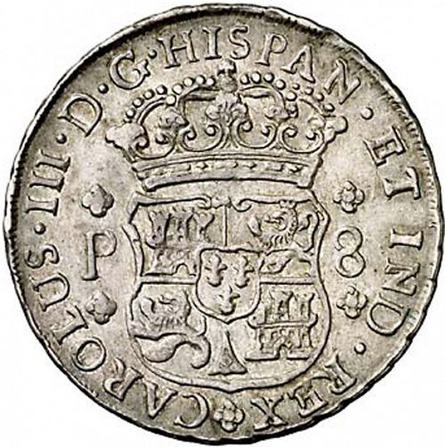 8 Reales Obverse Image minted in SPAIN in 1762P (1759-88  -  CARLOS III)  - The Coin Database