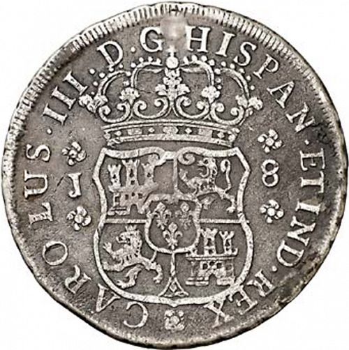 8 Reales Obverse Image minted in SPAIN in 1765J (1759-88  -  CARLOS III)  - The Coin Database