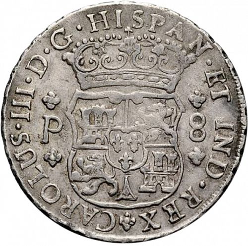 8 Reales Obverse Image minted in SPAIN in 1767P (1759-88  -  CARLOS III)  - The Coin Database