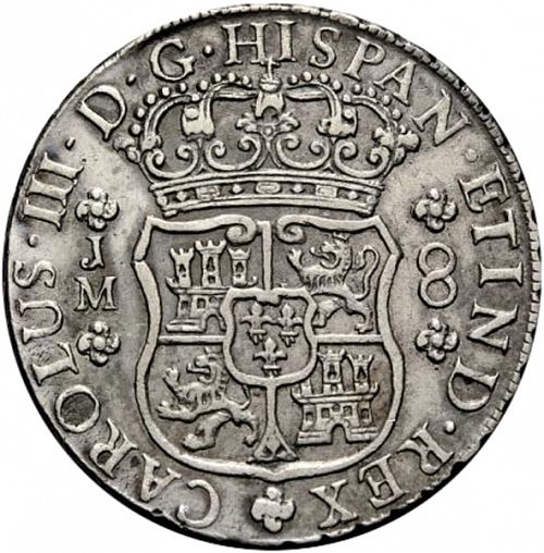 8 Reales Obverse Image minted in SPAIN in 1768JM (1759-88  -  CARLOS III)  - The Coin Database