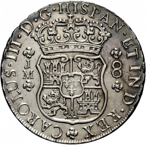 8 Reales Obverse Image minted in SPAIN in 1770JM (1759-88  -  CARLOS III)  - The Coin Database