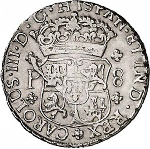 8 Reales Obverse Image minted in SPAIN in 1771P (1759-88  -  CARLOS III)  - The Coin Database