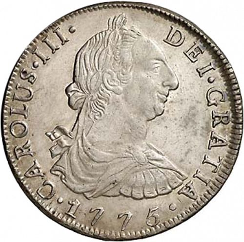 8 Reales Obverse Image minted in SPAIN in 1775JR (1759-88  -  CARLOS III)  - The Coin Database