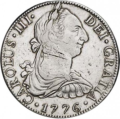 8 Reales Obverse Image minted in SPAIN in 1776FM (1759-88  -  CARLOS III)  - The Coin Database