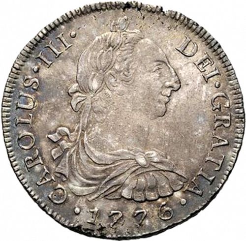 8 Reales Obverse Image minted in SPAIN in 1776MJ (1759-88  -  CARLOS III)  - The Coin Database