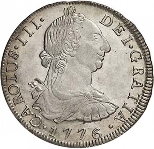 8 Reales Obverse Image minted in SPAIN in 1776PR (1759-88  -  CARLOS III)  - The Coin Database