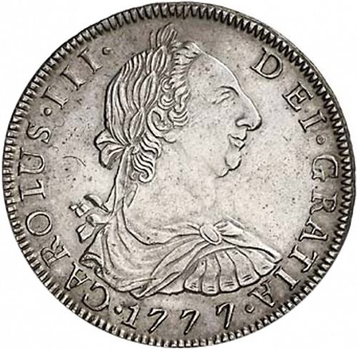 8 Reales Obverse Image minted in SPAIN in 1777PR (1759-88  -  CARLOS III)  - The Coin Database