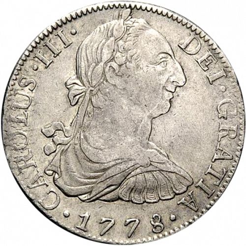 8 Reales Obverse Image minted in SPAIN in 1778FF (1759-88  -  CARLOS III)  - The Coin Database