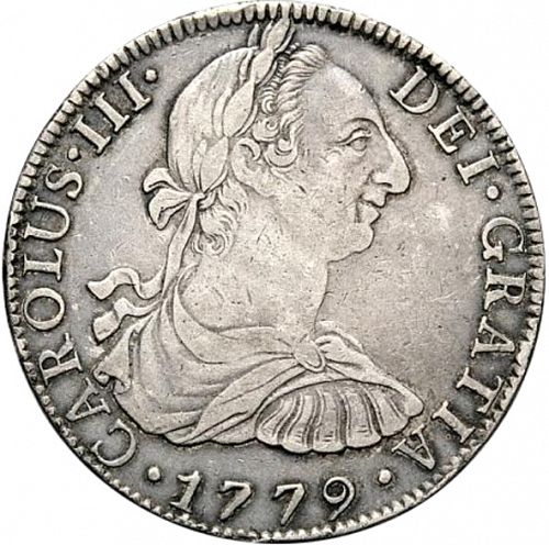 8 Reales Obverse Image minted in SPAIN in 1779FF (1759-88  -  CARLOS III)  - The Coin Database