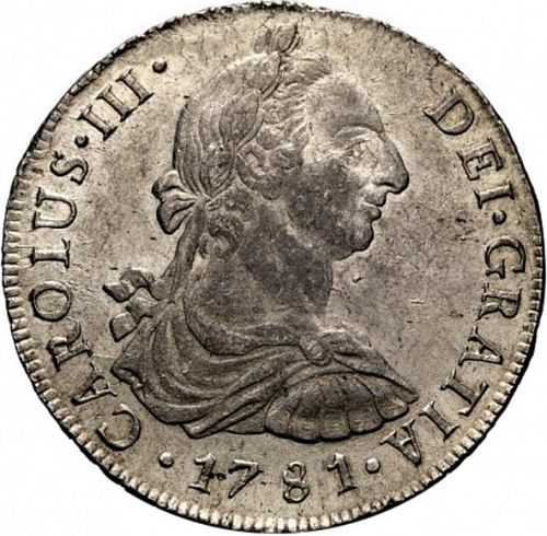 8 Reales Obverse Image minted in SPAIN in 1781MI (1759-88  -  CARLOS III)  - The Coin Database