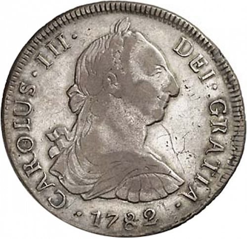8 Reales Obverse Image minted in SPAIN in 1782DA (1759-88  -  CARLOS III)  - The Coin Database
