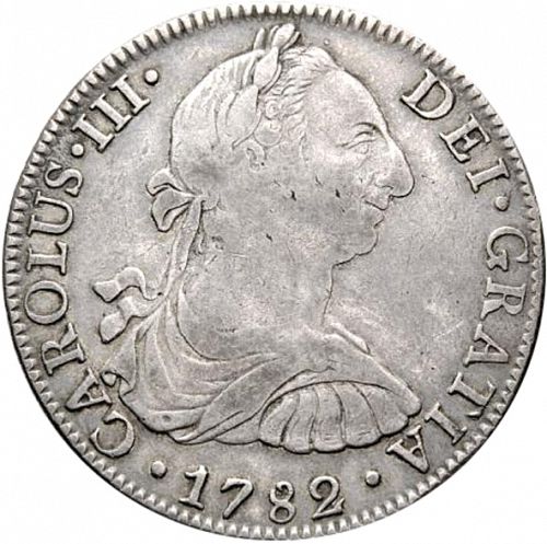 8 Reales Obverse Image minted in SPAIN in 1782FF (1759-88  -  CARLOS III)  - The Coin Database