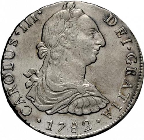 8 Reales Obverse Image minted in SPAIN in 1782MI (1759-88  -  CARLOS III)  - The Coin Database