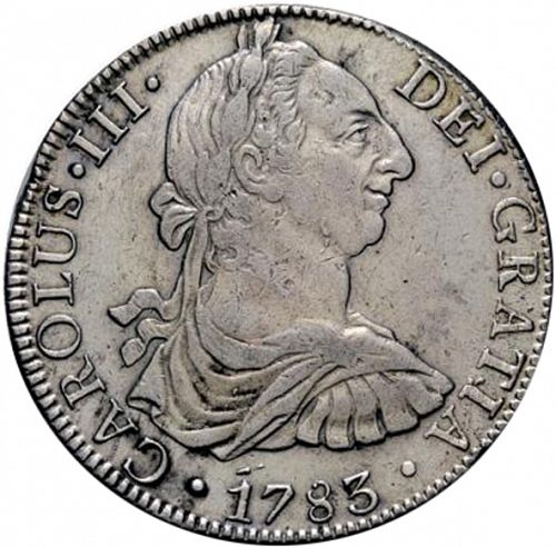 8 Reales Obverse Image minted in SPAIN in 1783FF (1759-88  -  CARLOS III)  - The Coin Database
