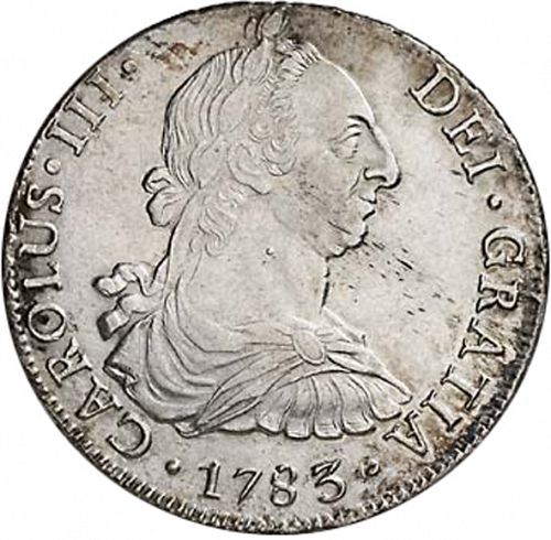 8 Reales Obverse Image minted in SPAIN in 1783PR (1759-88  -  CARLOS III)  - The Coin Database