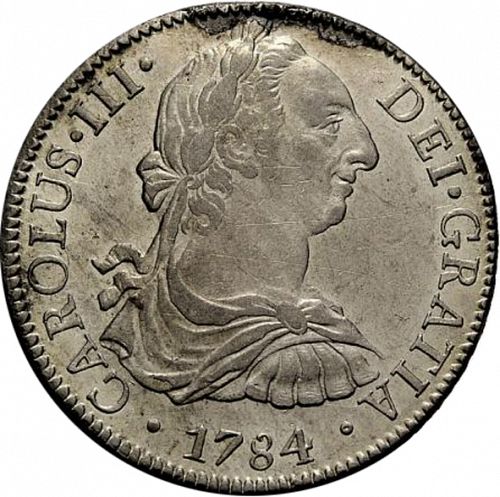 8 Reales Obverse Image minted in SPAIN in 1784FM (1759-88  -  CARLOS III)  - The Coin Database