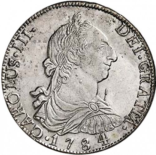 8 Reales Obverse Image minted in SPAIN in 1784PR (1759-88  -  CARLOS III)  - The Coin Database