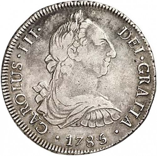 8 Reales Obverse Image minted in SPAIN in 1785DA (1759-88  -  CARLOS III)  - The Coin Database
