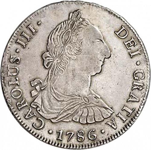8 Reales Obverse Image minted in SPAIN in 1786PR (1759-88  -  CARLOS III)  - The Coin Database