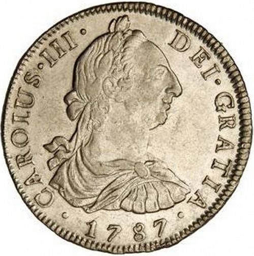8 Reales Obverse Image minted in SPAIN in 1787IJ (1759-88  -  CARLOS III)  - The Coin Database