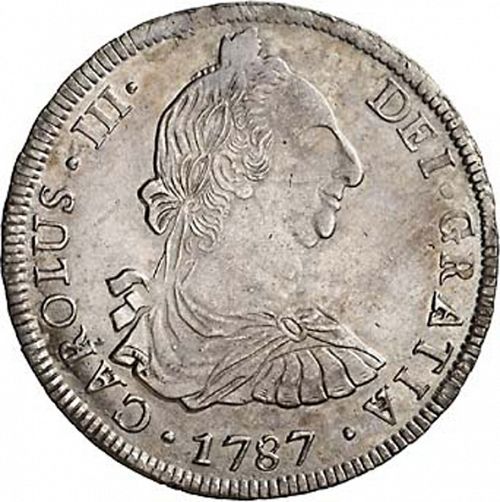 8 Reales Obverse Image minted in SPAIN in 1787PR (1759-88  -  CARLOS III)  - The Coin Database