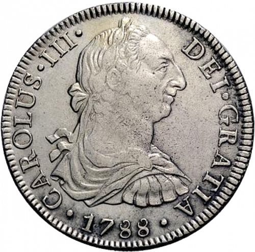 8 Reales Obverse Image minted in SPAIN in 1788FM (1759-88  -  CARLOS III)  - The Coin Database