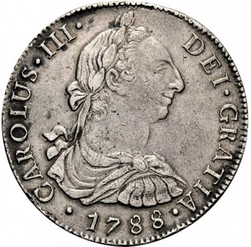 8 Reales Obverse Image minted in SPAIN in 1788IJ (1759-88  -  CARLOS III)  - The Coin Database