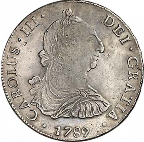 8 Reales Obverse Image minted in SPAIN in 1789PR (1759-88  -  CARLOS III)  - The Coin Database