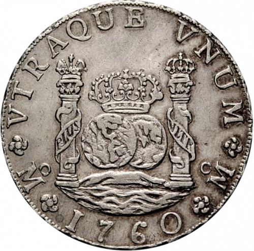 8 Reales Reverse Image minted in SPAIN in 1760MM (1759-88  -  CARLOS III)  - The Coin Database