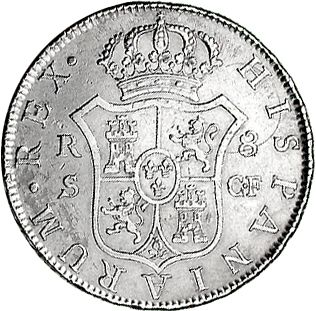 8 Reales Reverse Image minted in SPAIN in 1774CF (1759-88  -  CARLOS III)  - The Coin Database