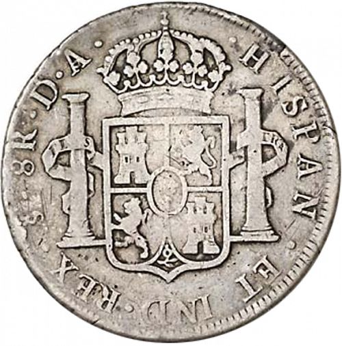 8 Reales Reverse Image minted in SPAIN in 1776DA (1759-88  -  CARLOS III)  - The Coin Database