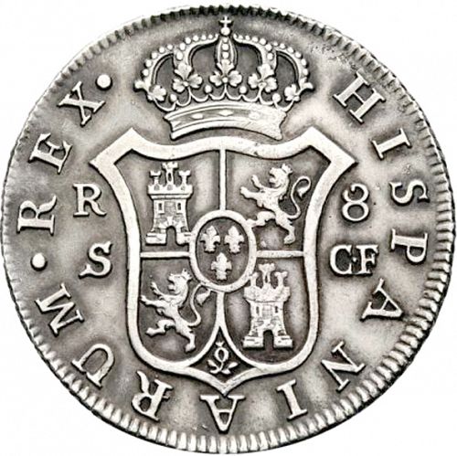 8 Reales Reverse Image minted in SPAIN in 1778CF (1759-88  -  CARLOS III)  - The Coin Database