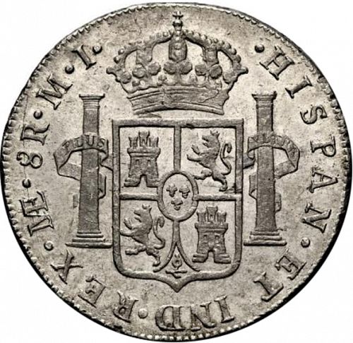 8 Reales Reverse Image minted in SPAIN in 1781MI (1759-88  -  CARLOS III)  - The Coin Database