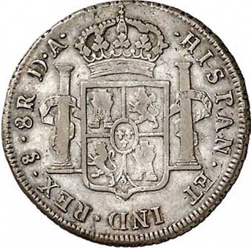 8 Reales Reverse Image minted in SPAIN in 1782DA (1759-88  -  CARLOS III)  - The Coin Database