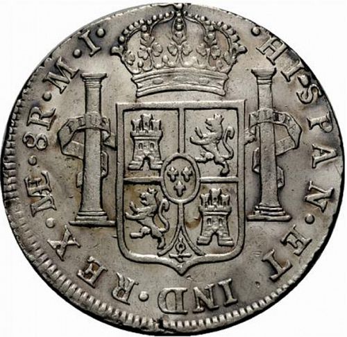 8 Reales Reverse Image minted in SPAIN in 1782MI (1759-88  -  CARLOS III)  - The Coin Database