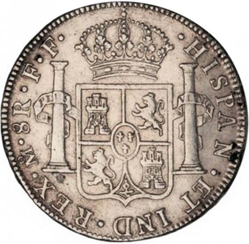 8 Reales Reverse Image minted in SPAIN in 1784FF (1759-88  -  CARLOS III)  - The Coin Database