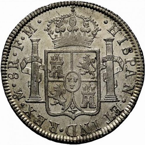 8 Reales Reverse Image minted in SPAIN in 1784FM (1759-88  -  CARLOS III)  - The Coin Database