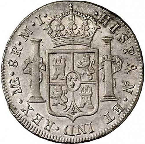 8 Reales Reverse Image minted in SPAIN in 1784MI (1759-88  -  CARLOS III)  - The Coin Database