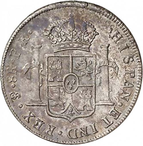 8 Reales Reverse Image minted in SPAIN in 1787PR (1759-88  -  CARLOS III)  - The Coin Database