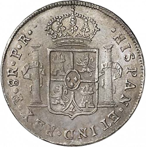 8 Reales Reverse Image minted in SPAIN in 1789PR (1759-88  -  CARLOS III)  - The Coin Database