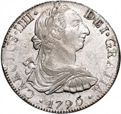 8 Reales Obverse Image minted in SPAIN in 1790FM (1788-08  -  CARLOS IV)  - The Coin Database