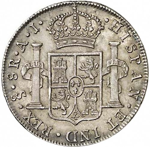 8 Reales Reverse Image minted in SPAIN in 1801AJ (1788-08  -  CARLOS IV)  - The Coin Database