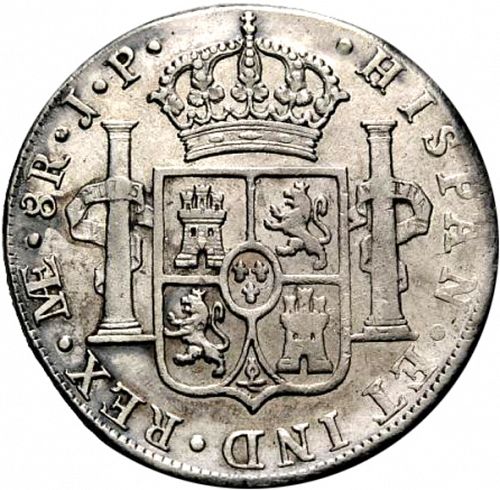 8 Reales Reverse Image minted in SPAIN in 1804JP (1788-08  -  CARLOS IV)  - The Coin Database