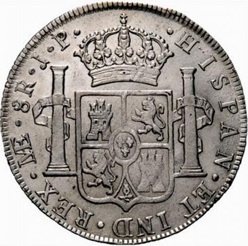 8 Reales Reverse Image minted in SPAIN in 1806JP (1788-08  -  CARLOS IV)  - The Coin Database