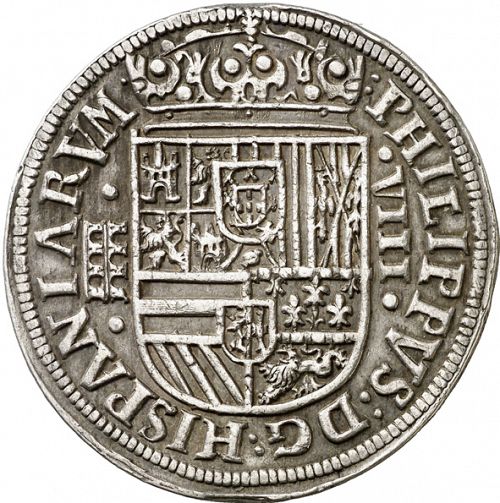 8 Reales Obverse Image minted in SPAIN in 1586 (1556-98  -  FELIPE II)  - The Coin Database