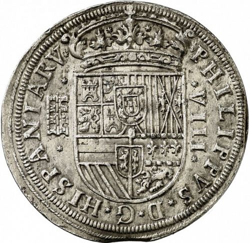 8 Reales Obverse Image minted in SPAIN in 1588 (1556-98  -  FELIPE II)  - The Coin Database