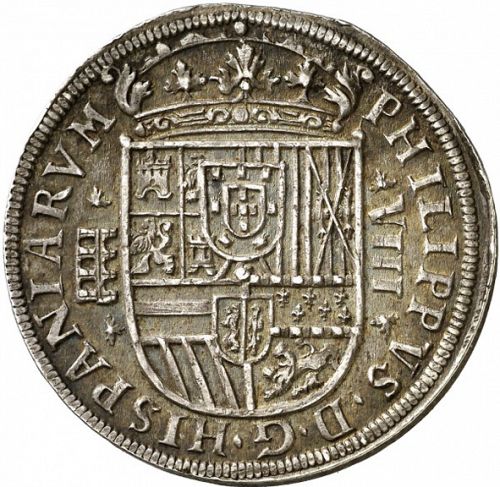8 Reales Obverse Image minted in SPAIN in 1589 (1556-98  -  FELIPE II)  - The Coin Database