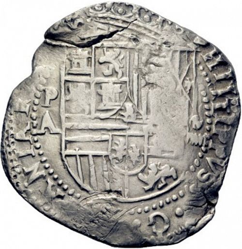 8 Reales Obverse Image minted in SPAIN in ND/A (1556-98  -  FELIPE II)  - The Coin Database