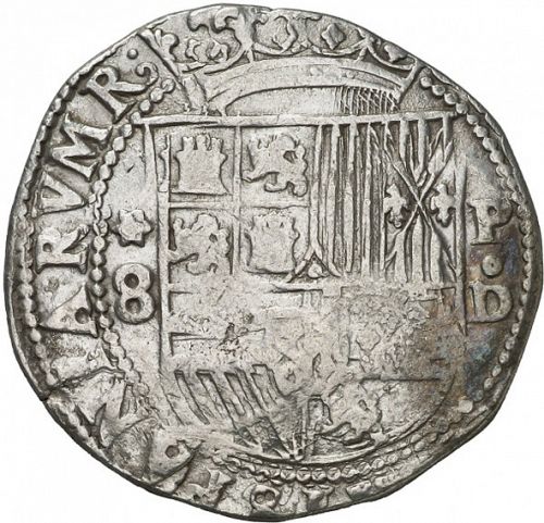 8 Reales Obverse Image minted in SPAIN in ND/D (1556-98  -  FELIPE II)  - The Coin Database