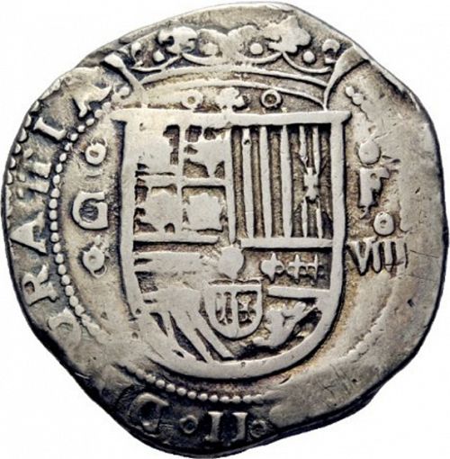 8 Reales Obverse Image minted in SPAIN in ND/F (1556-98  -  FELIPE II)  - The Coin Database